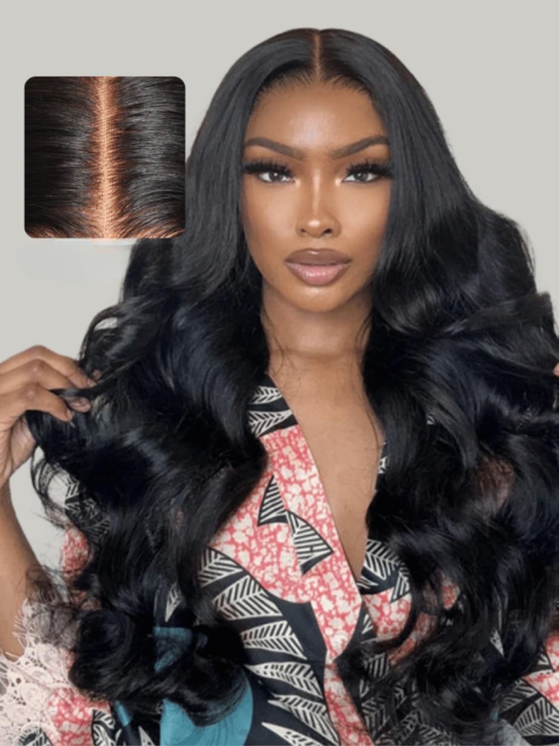 Glueless 5×5 Body Wave Drawstring Wig – 180% Density, Pre-Plucked, 24 Inch, Huma