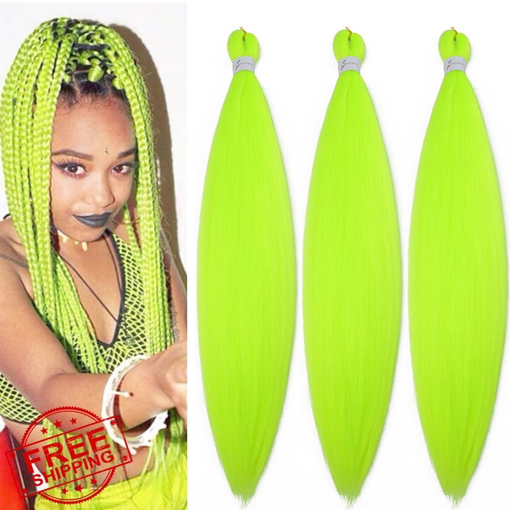 YUDAOHAIR 26 Inch Braiding Hair Yellow Green