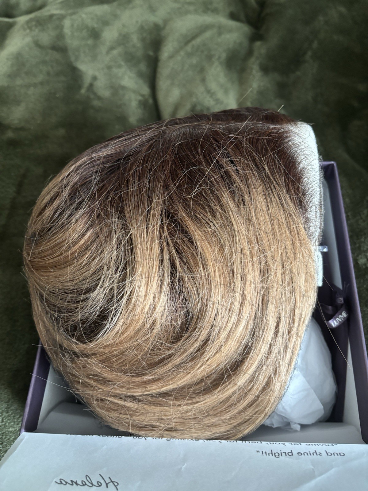 Luvme Lace Front Straight Wig Light Brown & Dark Brown with Elastic Band