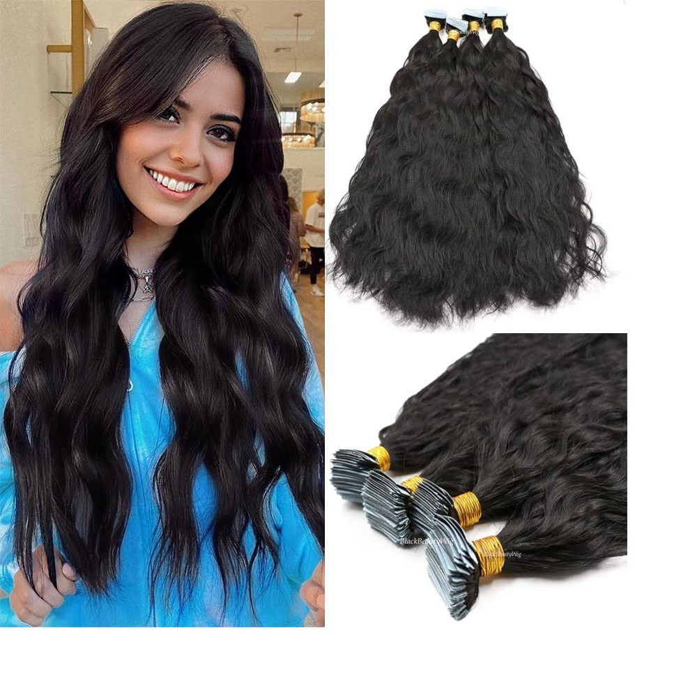 40Pcs 100g Skin Weft Tape Ins Human Hair Long Natural Wave Texture