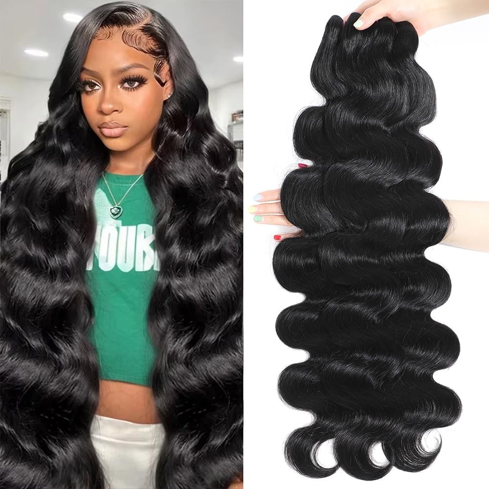 15A Raw Human Hair Bundles Body Wave, 14-18″ No Tangle, Silky Soft, Long Lasting
