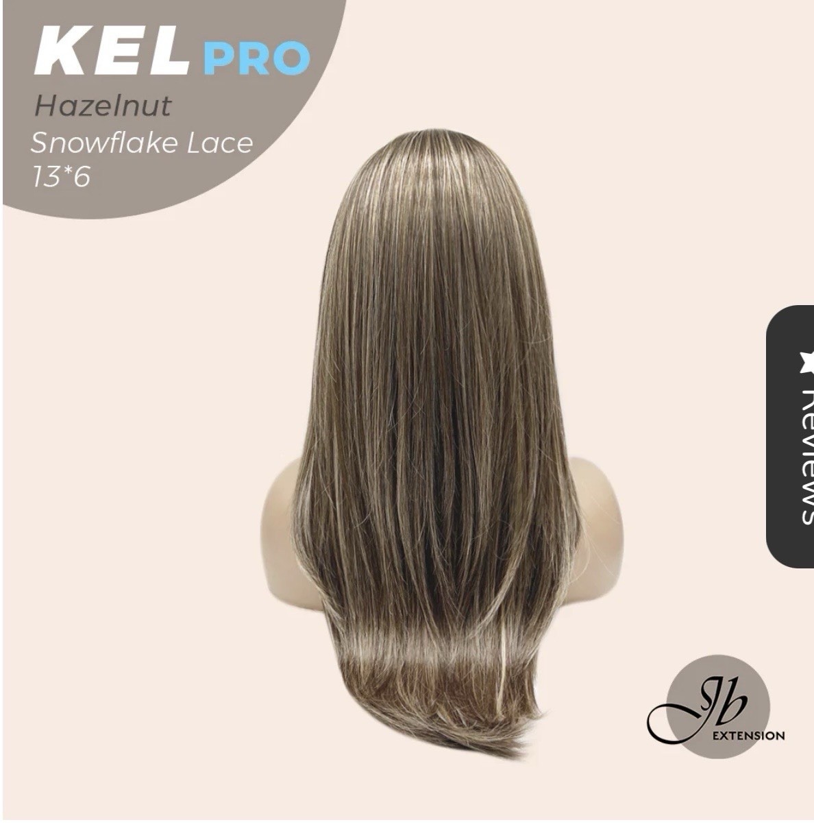 Jbextensions KEL PRO Hazelnut Blonde Highlight Shade 13×6 Snowflake 22 inches