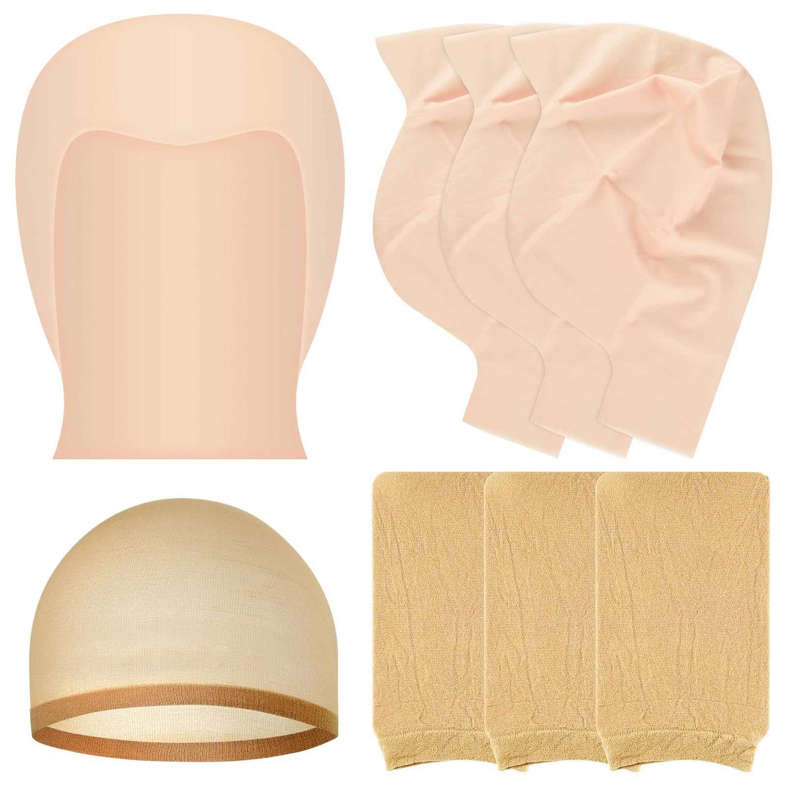 2/4/6/8 Pack Halloween Bald Cap for Woman, Makeup Latex Bald Caps Nylon Bald …