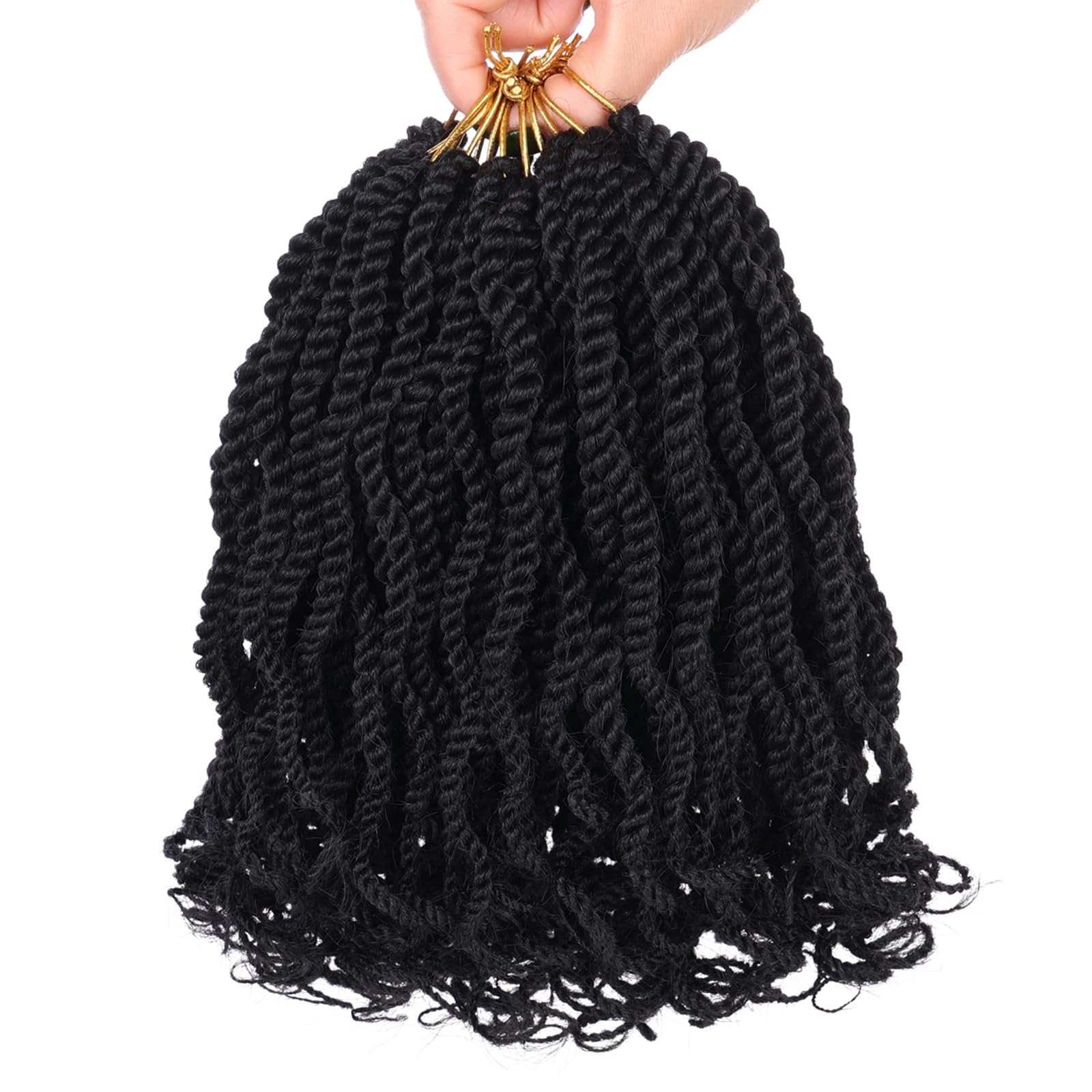 Senegalese Twist Crochet Hair 8 Inch Black 8 Packs 15 Strands/Pack – Soft