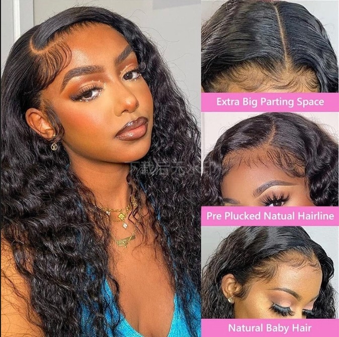 Deep Wave Silk Top Full Lace Human Hair Wig Pre Plucked 5×4.5 Silk Base Lace Wig