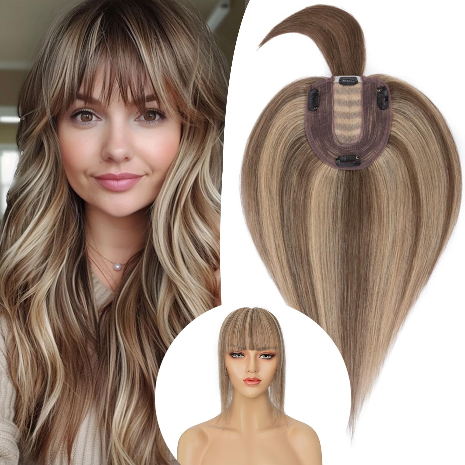 Rich Choices Real Human Hair Toppers For Women Bang 100 Remy Human Hair Topper