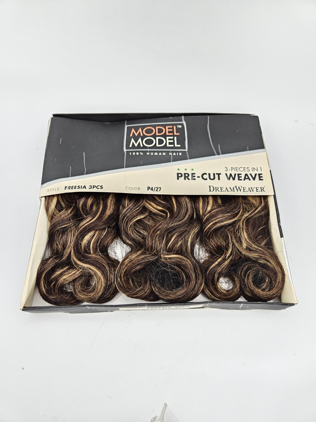 Model Model Dream Weaver 3 Pcs Pre Cut Weave Freesia 100% Human Hair P4/27 NEW