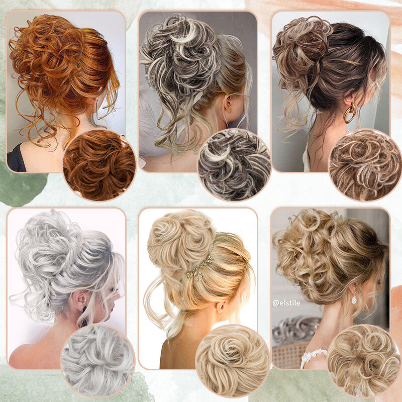 Long Thick Real as Human Messy Bun Hair Piece Scrunchie Updo Wrap Hair Extension