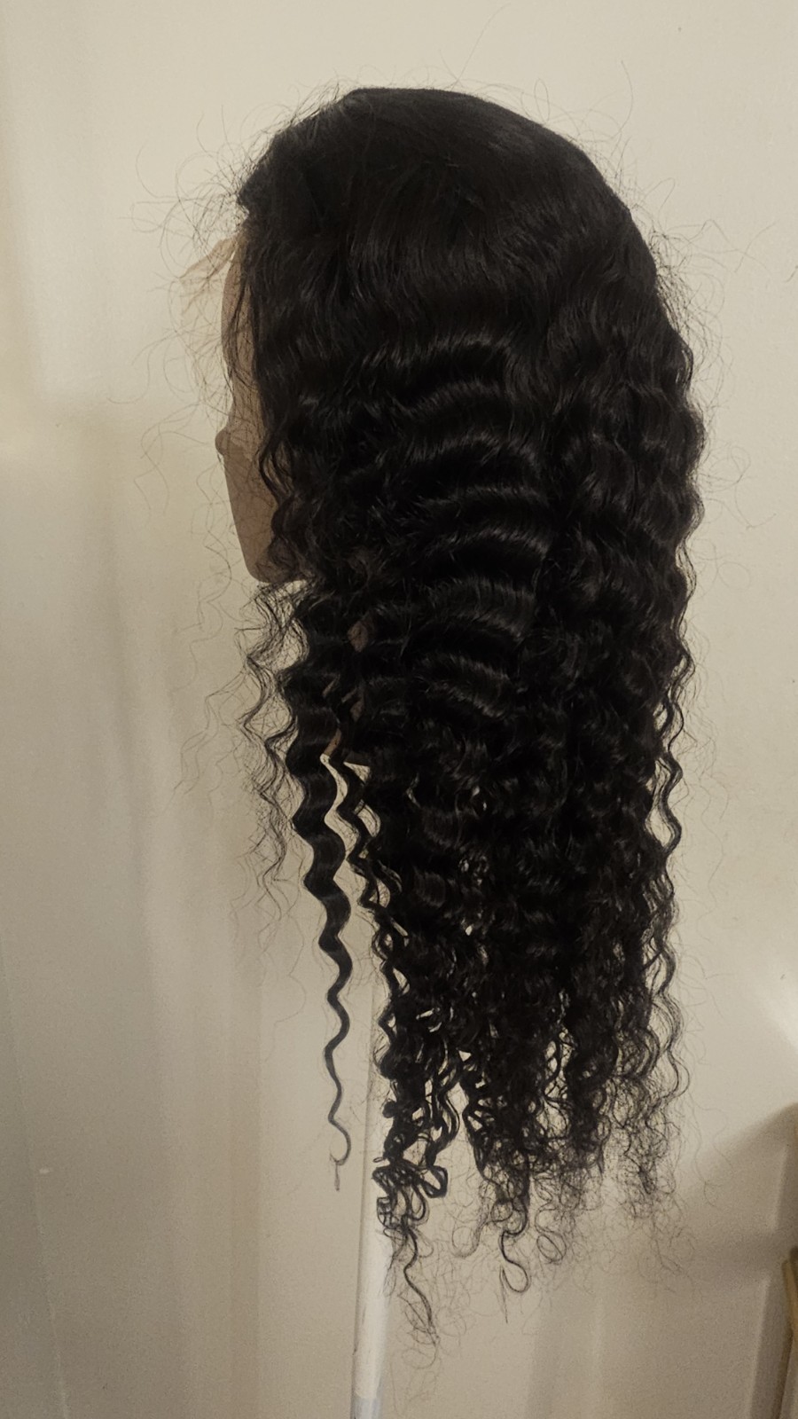High Quality natural 24 ” water wave 100% Virgin Human Hair Lace closure Wig.