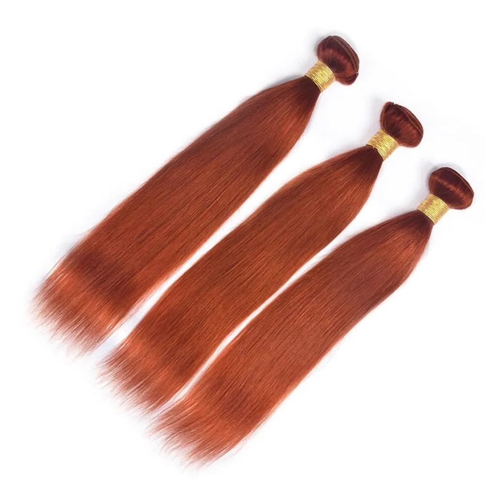 Qeuope Orange Straight Bundles Color 350 Human Hair Bundles 22 24 26 Inch 8A