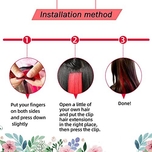 Green Hair Extensions Clip in, 22 Inch 10 Pcs 22 Inch (Pack of 10) 10PCS-Green