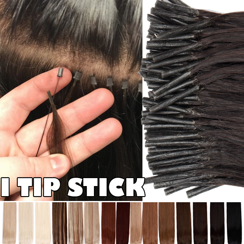 200 Strands Pre bonded Keratin I Tip Stick Remy Human Hair Extensions Blond 100G