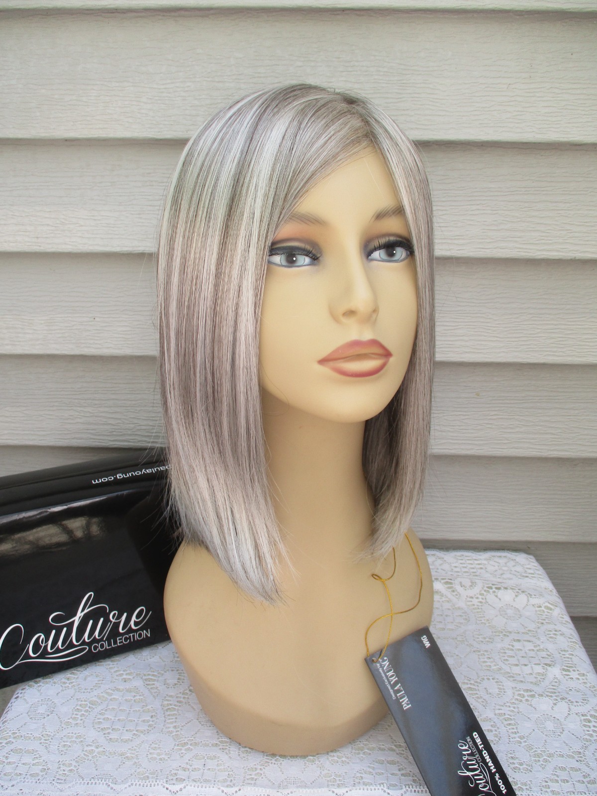 Paula Young Wig SHEER ELITE 100% Hand Tied #SF51/60 SILVERY MOON Gray NWT DEFECT