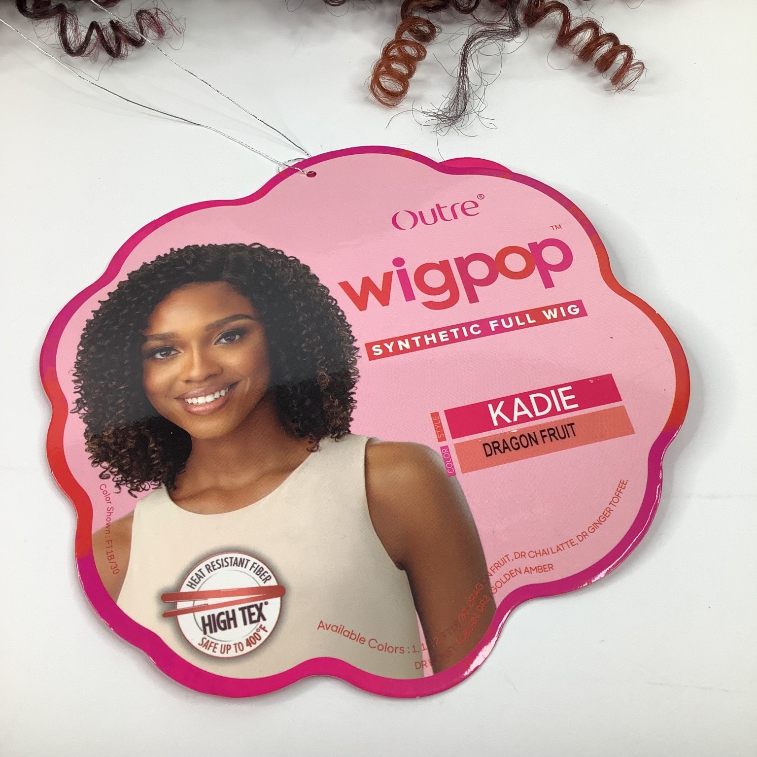 Outre wigpop KADIE Synthetic Full Wig Dragon Fruit Curly Heat Resistant