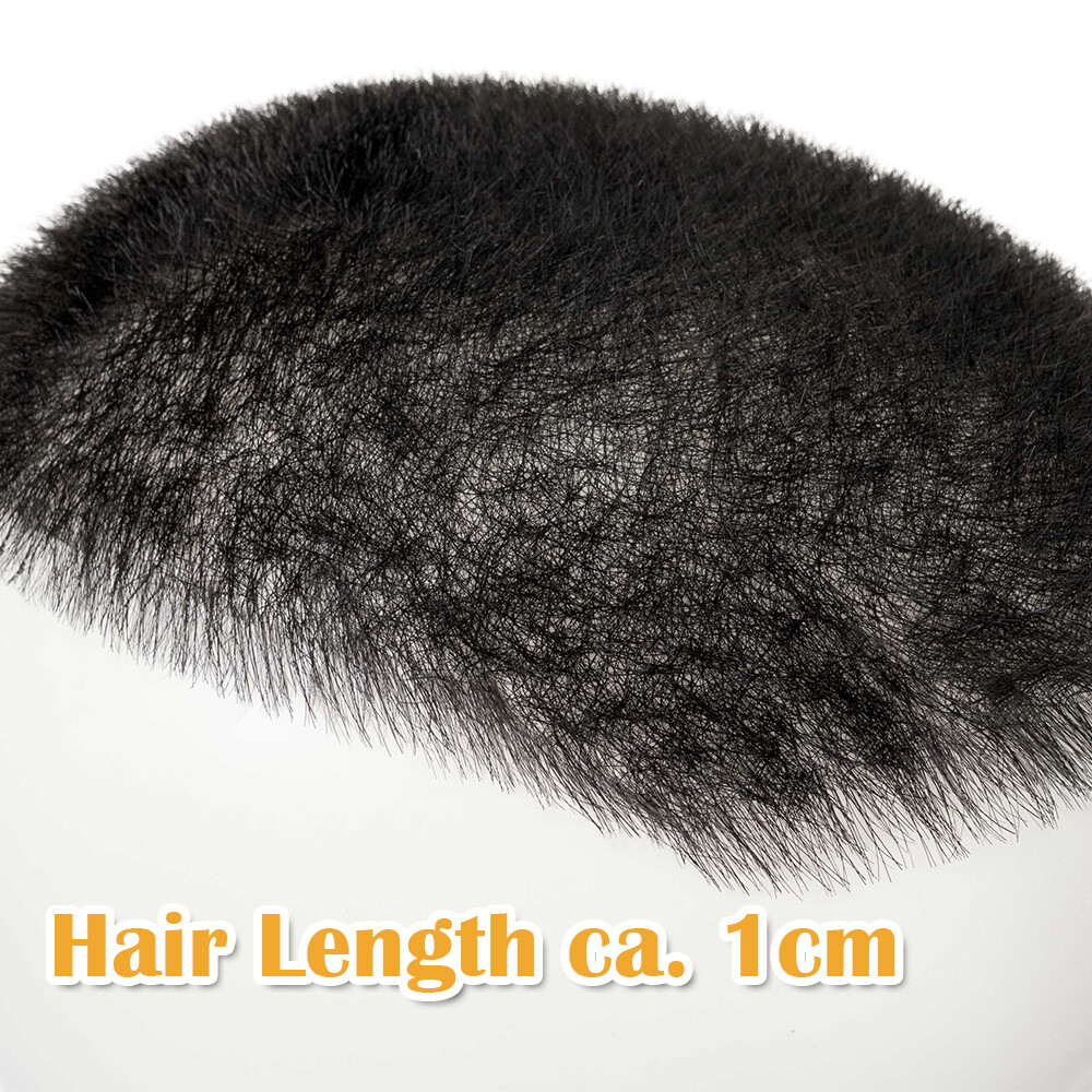 Men Toupee Short 1cm Buzz Cut Remy Virgin Human Hair Skin PU Bald Head Hairpiece