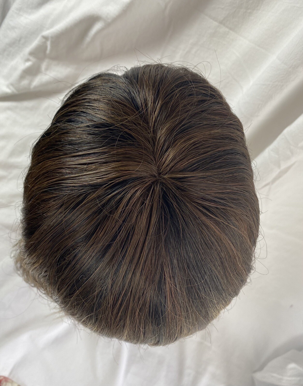 100% Human Hair Wig 12” BOB Hand Knotted Swiss lace Top And Front, Wefts Back