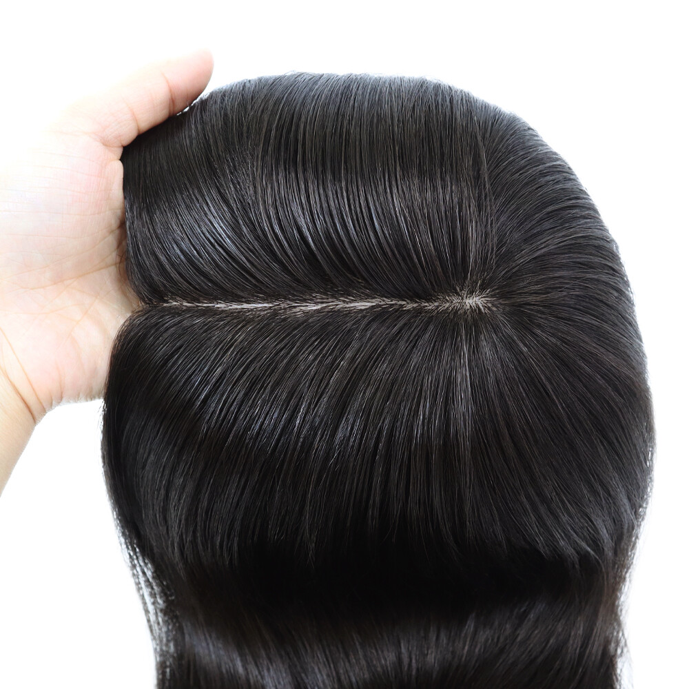 Silk Top Topper Women Human Cuticle Remy Hair Natural Black Hair Top Pieces SP83