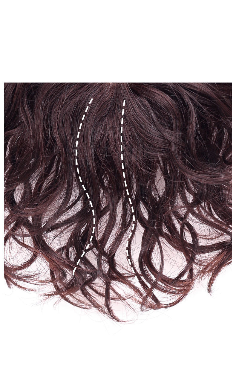Short Wavy Curly Hair Wiglet Topper Human Hair Replacement for Women’s Thin Hair