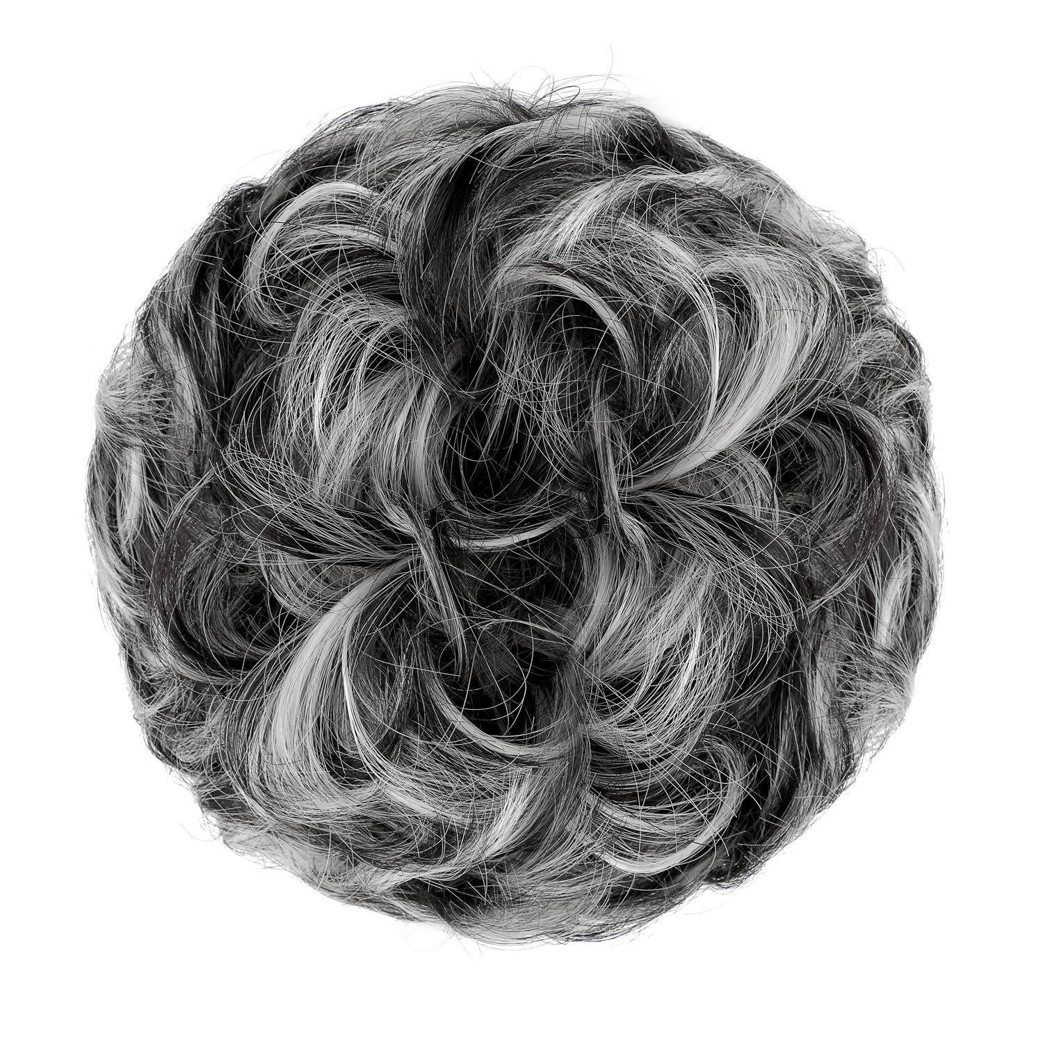 2 PCS Messy Bun Hair Piece Wavy Curly Scrunchies Synthetic Chignon Ponytail Hair