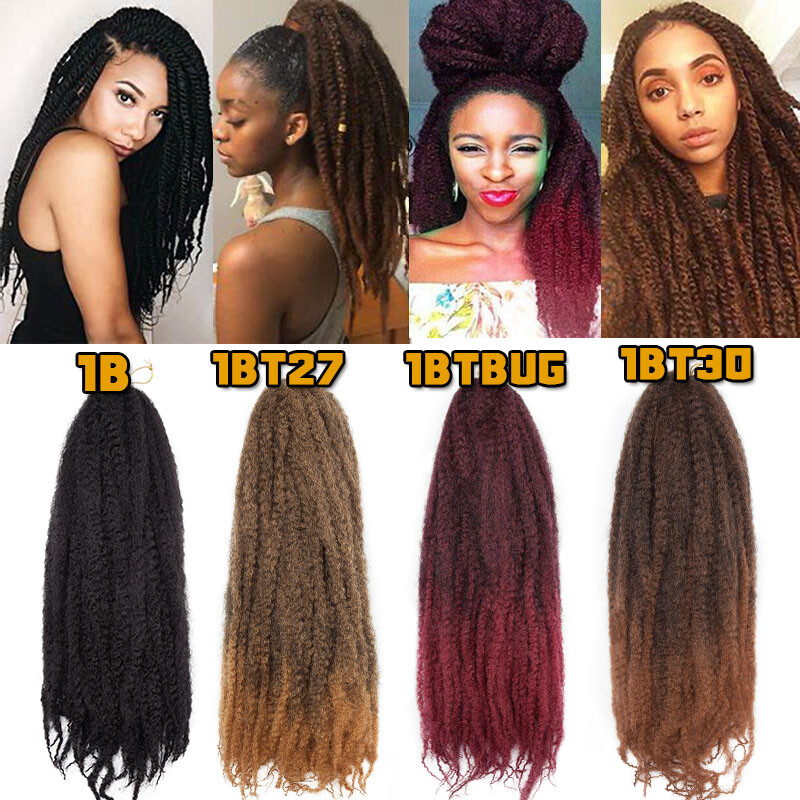 Marley Braids Hair Afro Kinky Curly Bulk Crochet Twist Braiding Hair Extension