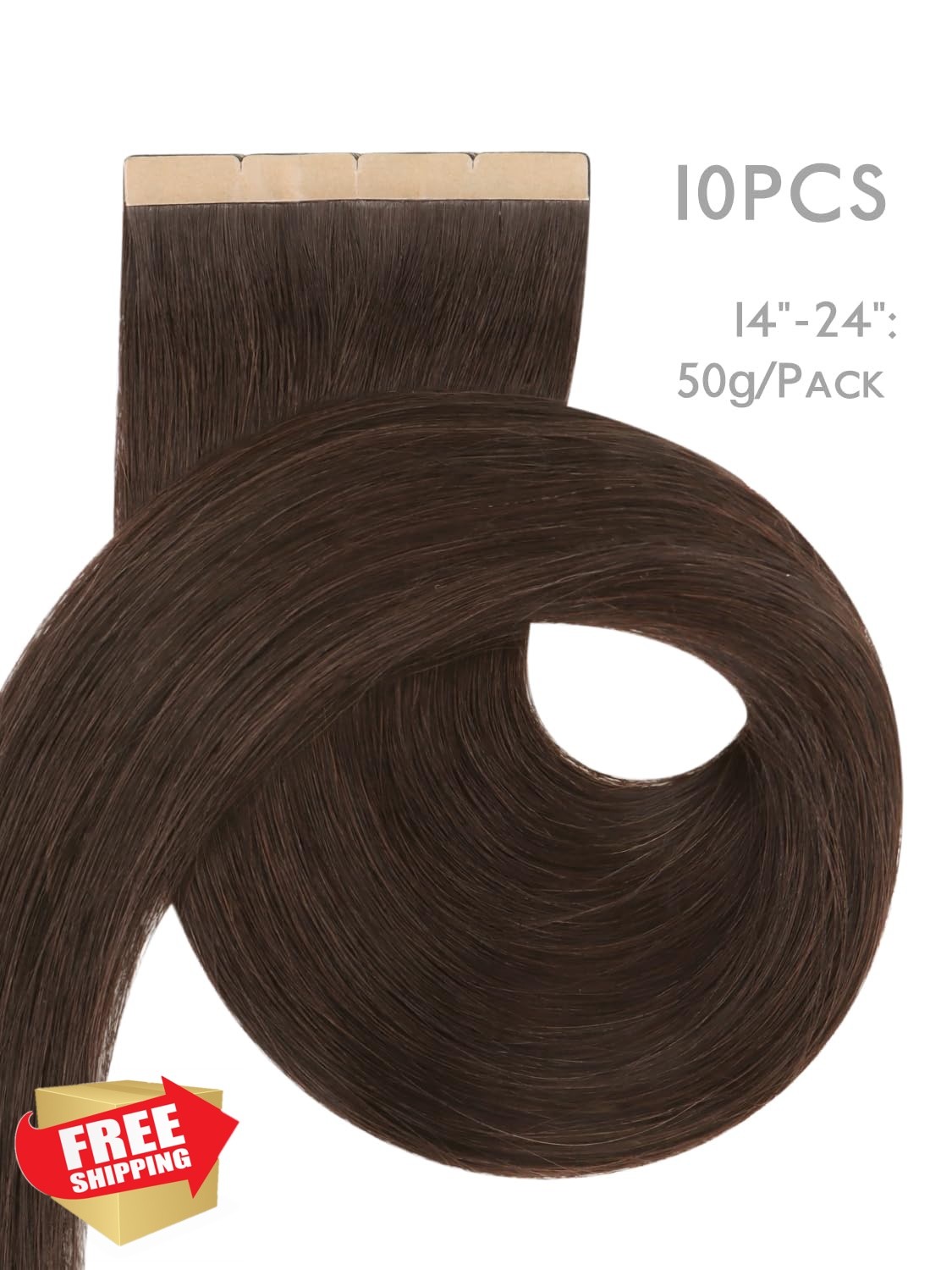Wennalife 8cm 20 Inch Chocolate Brown Tape Hair Extensions