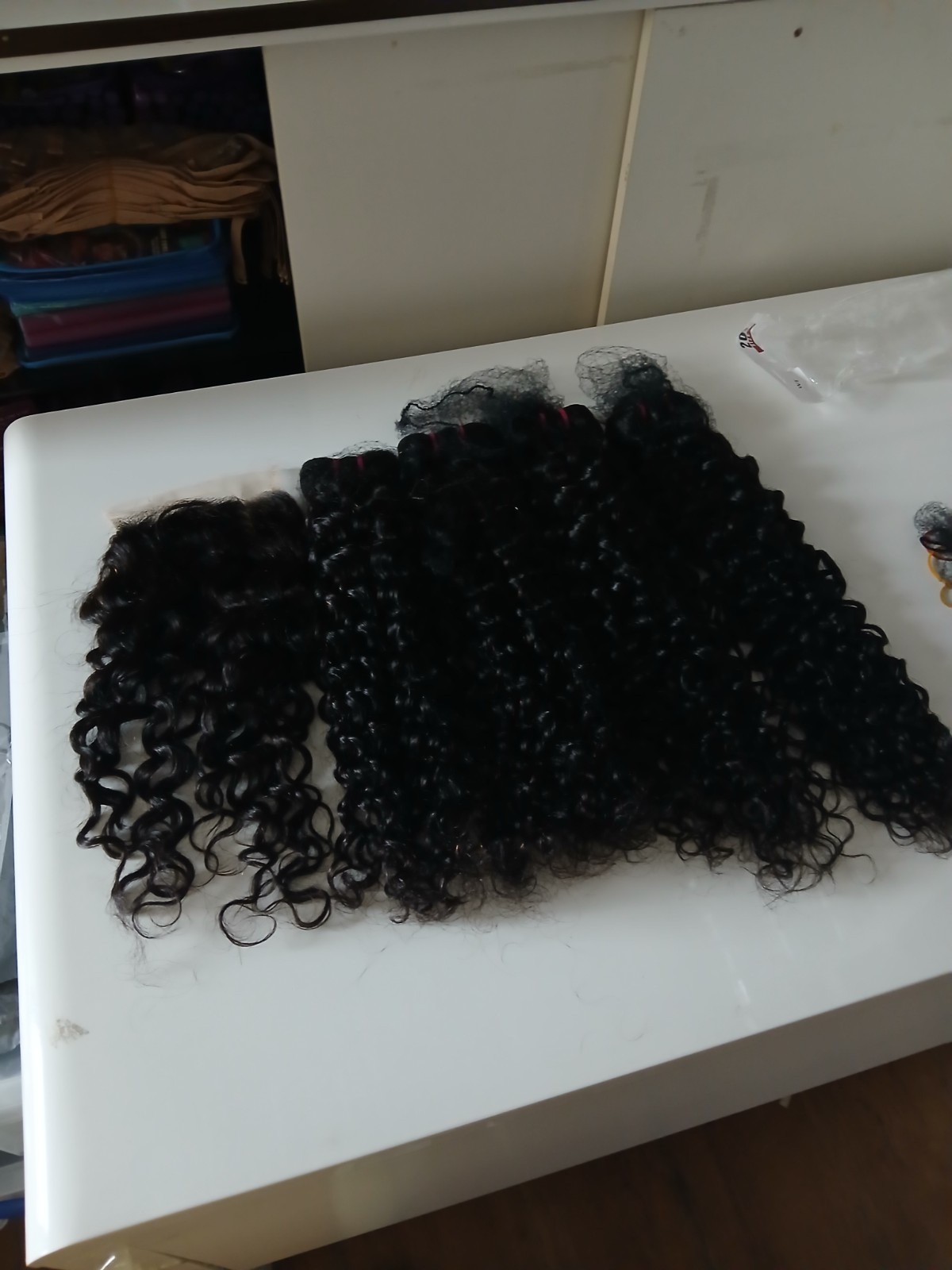 12A 18+18+20+20&16INCH 5X5 WIDER LACE CLOSURE BRAZILIAN HUMAN HAIR WATER WAVE 1B