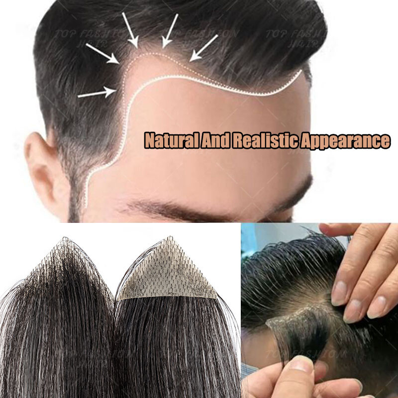 100% Human remy Hair Bald Spot Patch Toupee Forehead Hairpiece Hair Replacement