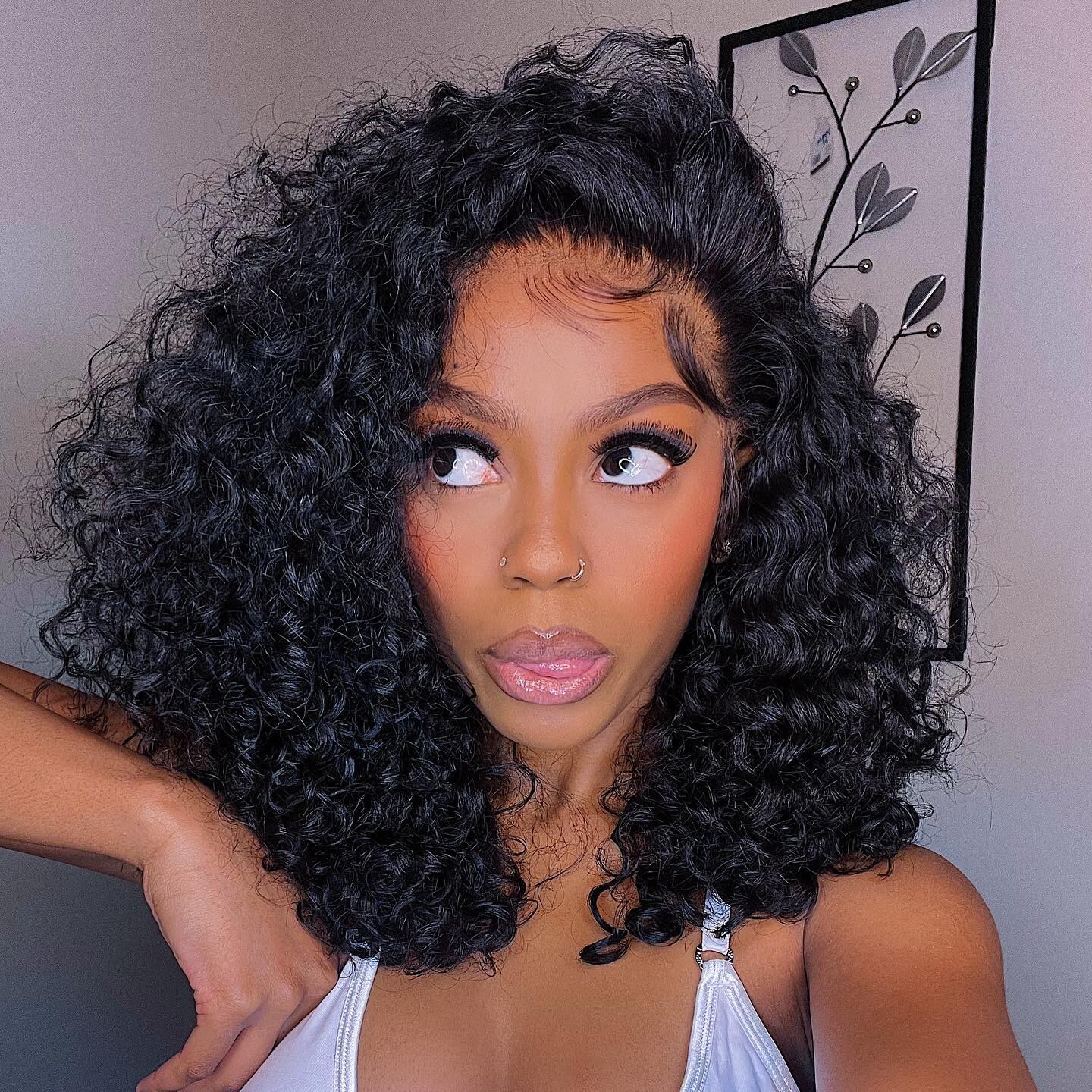 Afro Kinky Curly Short Bob Wig for Black Women 180% Synthetic Hair Wig None Lace
