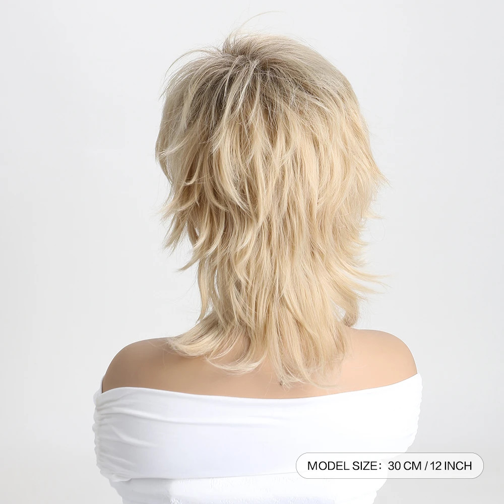 Wavy Layered 12 In Mid Length Women Natural Daily Shag Caples Synthetic Hair Wig