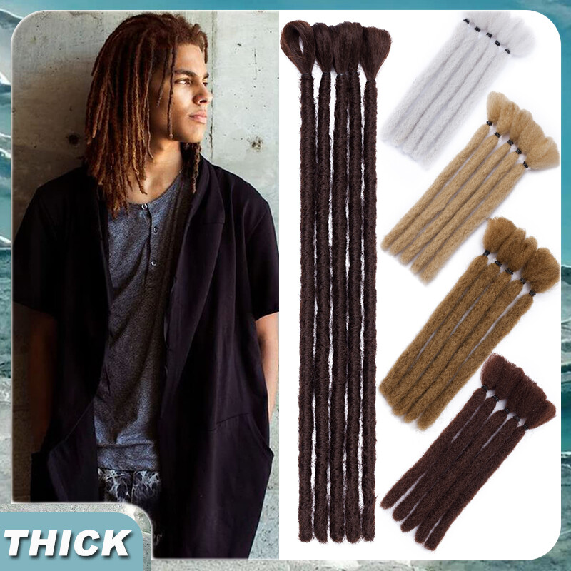 6″/12″ Dreadlocks Hippie Hair Extensions Handmade As Human Short Dreads Locs USA
