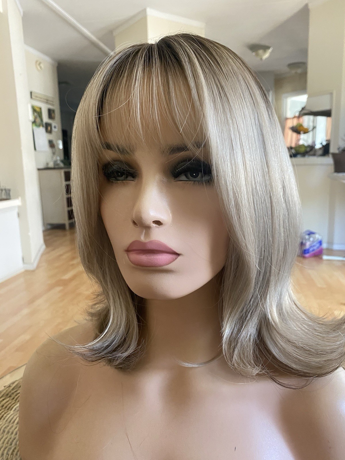 JBEXTENSION 18 Inches Scalpiana Curly Light Mix Blonde 3.5X4 Hard Silky Top