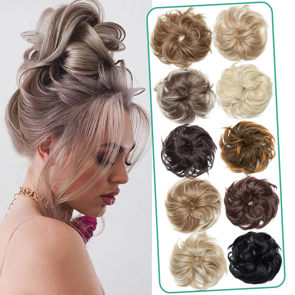 Hair Scrunchies 85g Real Large Hair Buns Hair Extension Thick As Human Ponytail