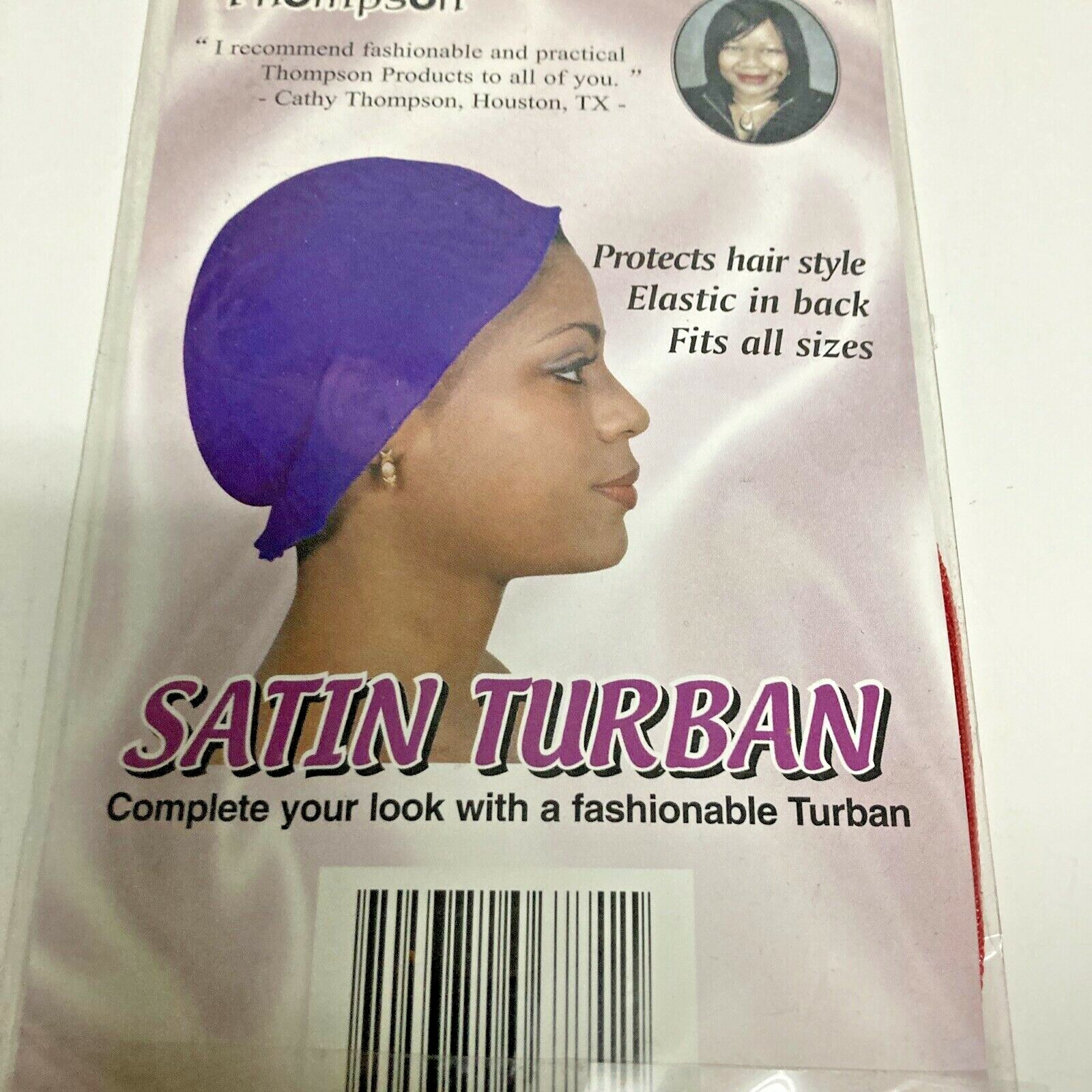 THOMPSON SATIN TURBAN FITS ALL SIZE # 6771 COLOUR: RED