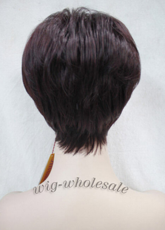 Women Short Wig Bob Pixie Brown Blonde Mix Natural Full Hair Wigs Daily