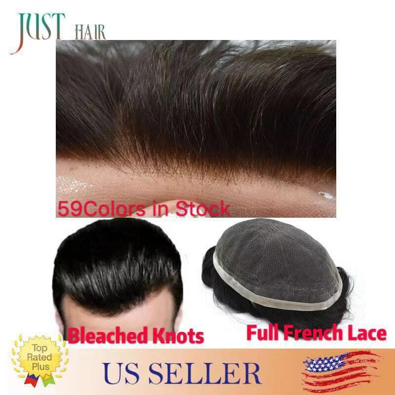 Full Swiss Lace Mens Toupee Light Density Human Hair System Replacement for Men