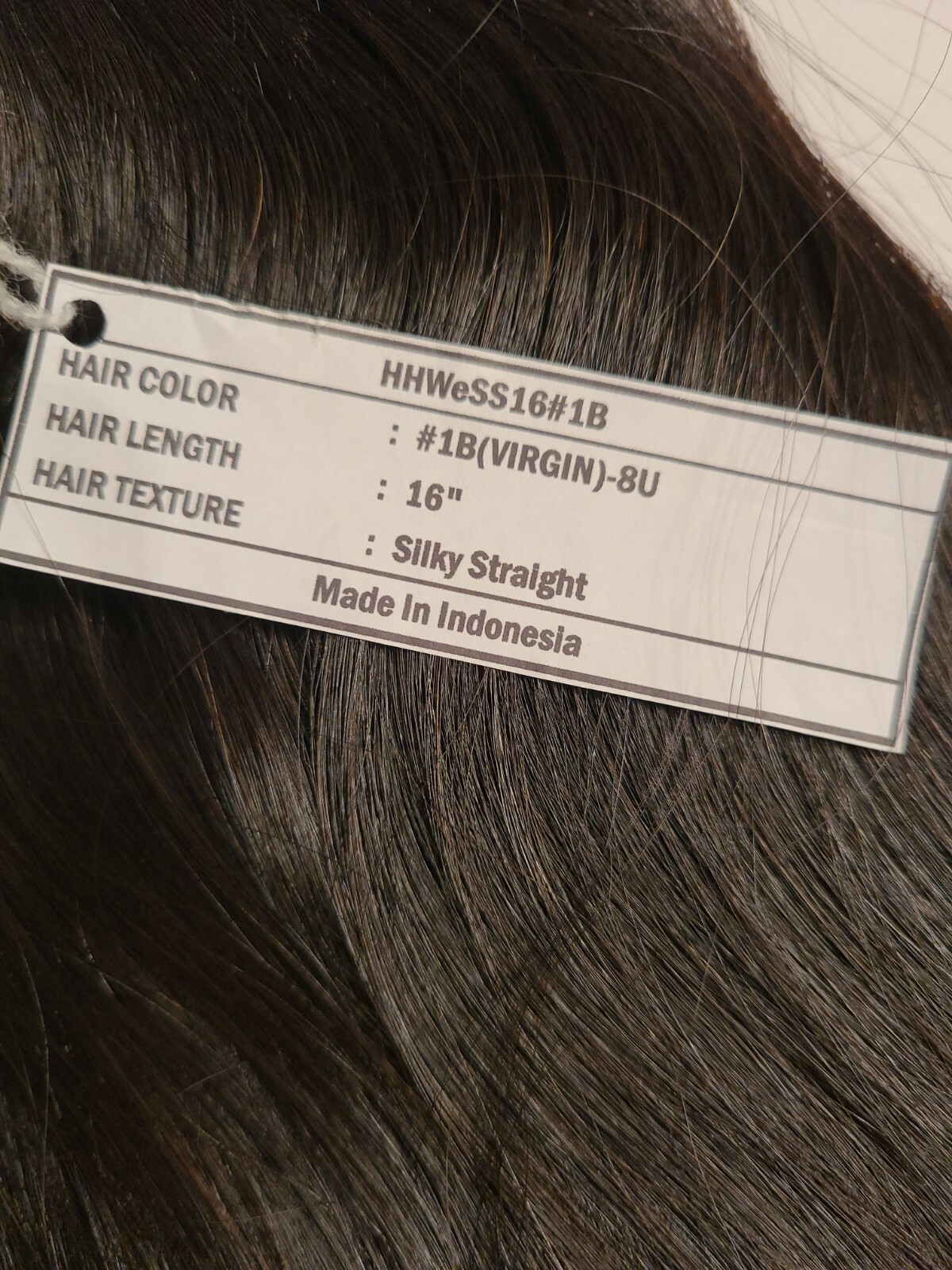 Human Hair 16″ Silky Straight #1B (VIRGIN) Hair Bundle Made In INDONESIA
