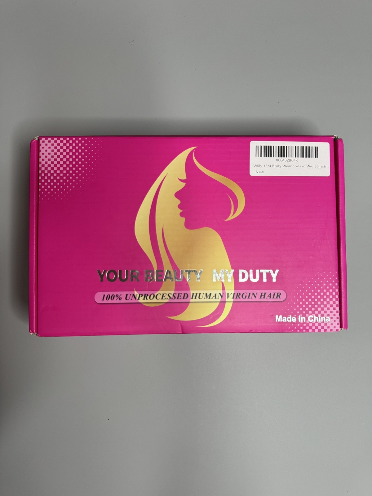 Your Beauty My Duty Human Virgin Hair Box. 13*4 Body Wear and Go Wig 26inch