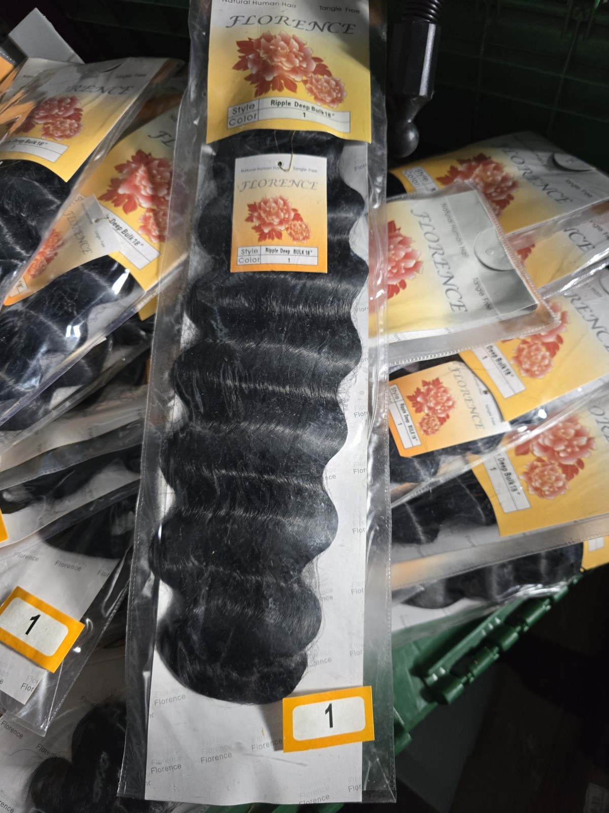 Florence Ripple Deep Bulk 18″ Human Hair Extension Black Wavy Tangle Free