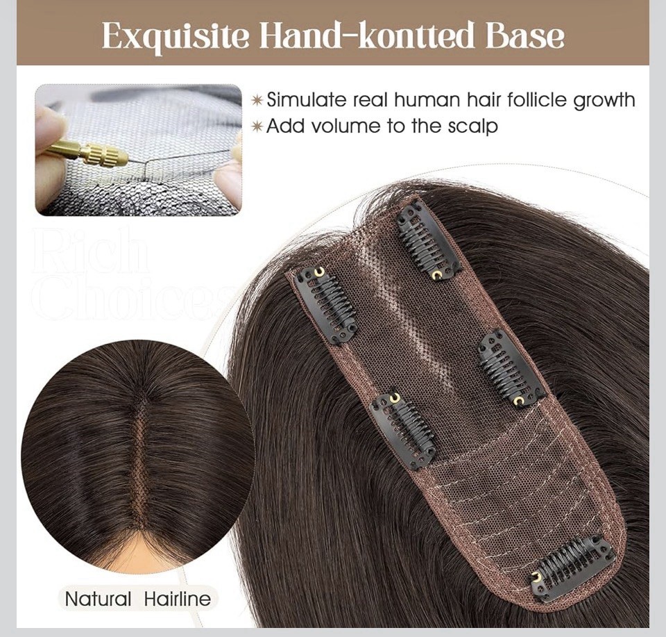 Rich Choices Hair Toppers for Women Real Human Hair 100% Human Remy Toppers