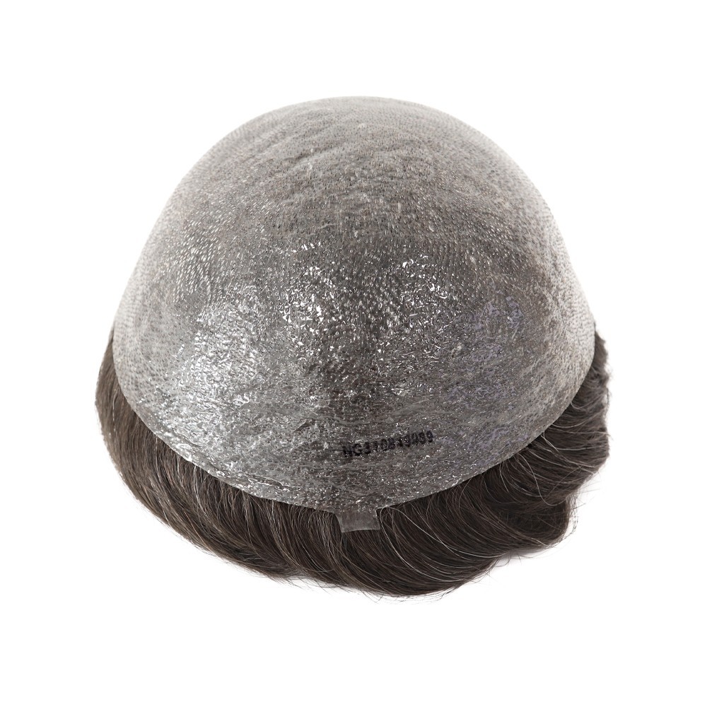 Mens Toupee Human Hair Replacement System 0.02mm Micro Thin Skin Hairpiece #210