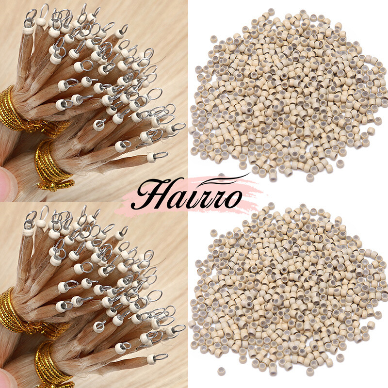 1000 PCS Beads Silicone Lined Copper Nano Rings Micro Links Beads for Extensions