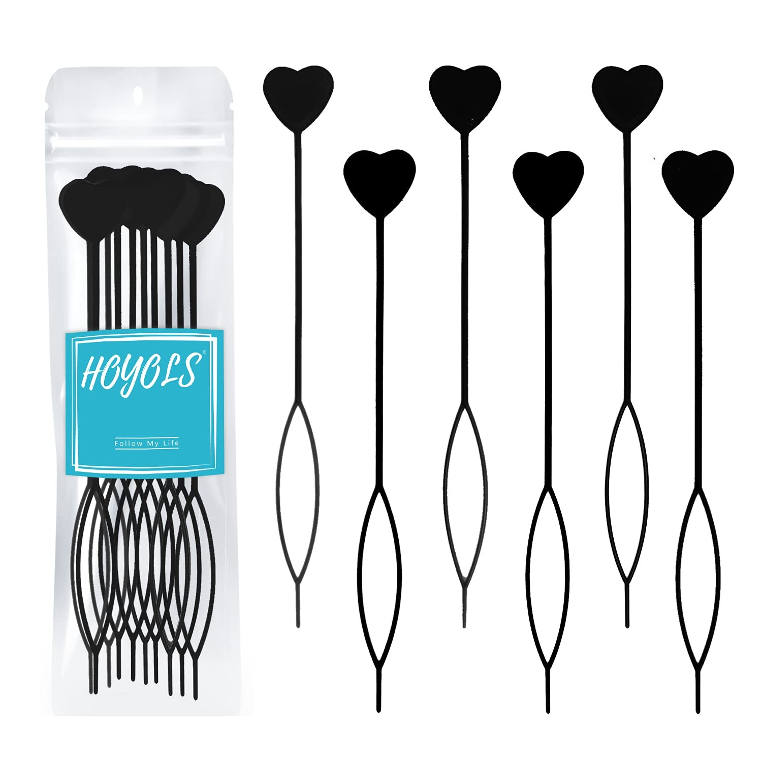12pcs Quick Topsy Tail Hair Beader for Braiding Beads on Braids, Loop Threader