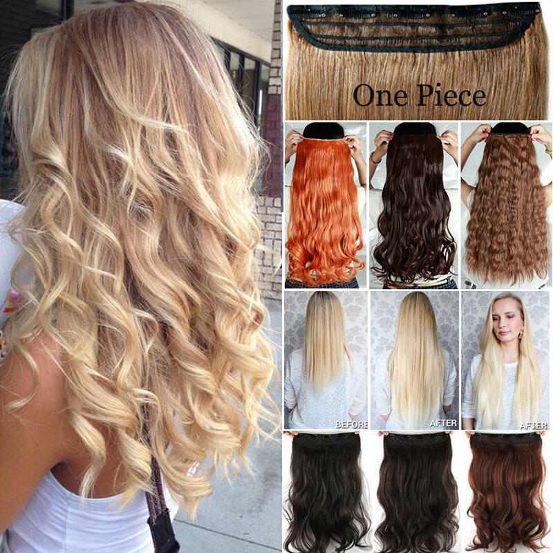 One Piece 3/4 Full Head Clip in on Hair Extension Real As Human Hair Pieces LC7