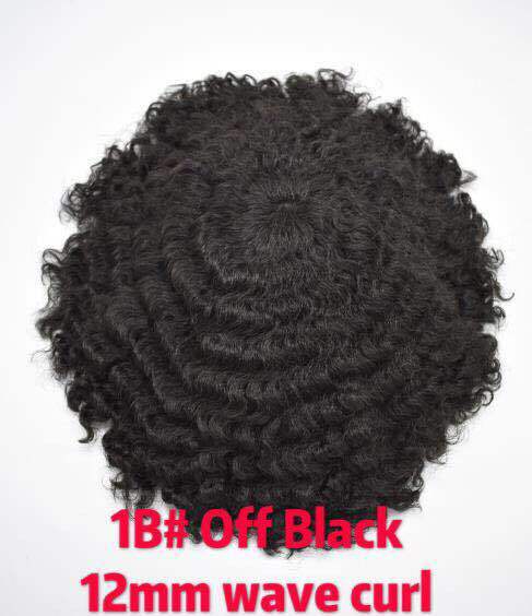 French lace Afro Curl Mens Toupee Africa America Black Mens afro Wig Poly Around