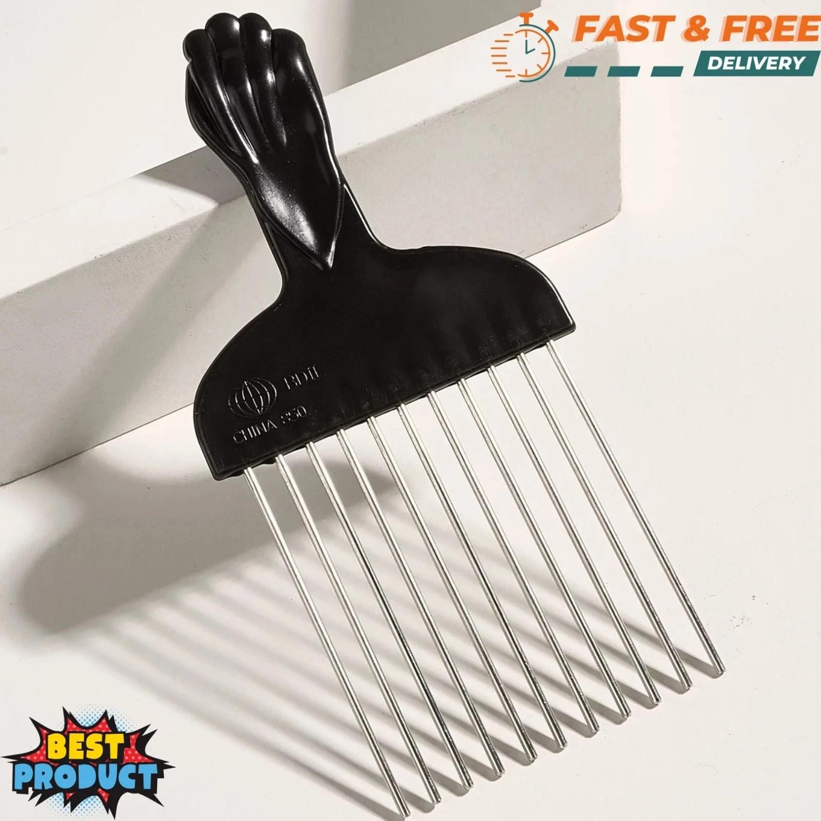 New Hair Pick Comb Metal Comb Detangle Wig Braid Hair Styling Comb for Men Women