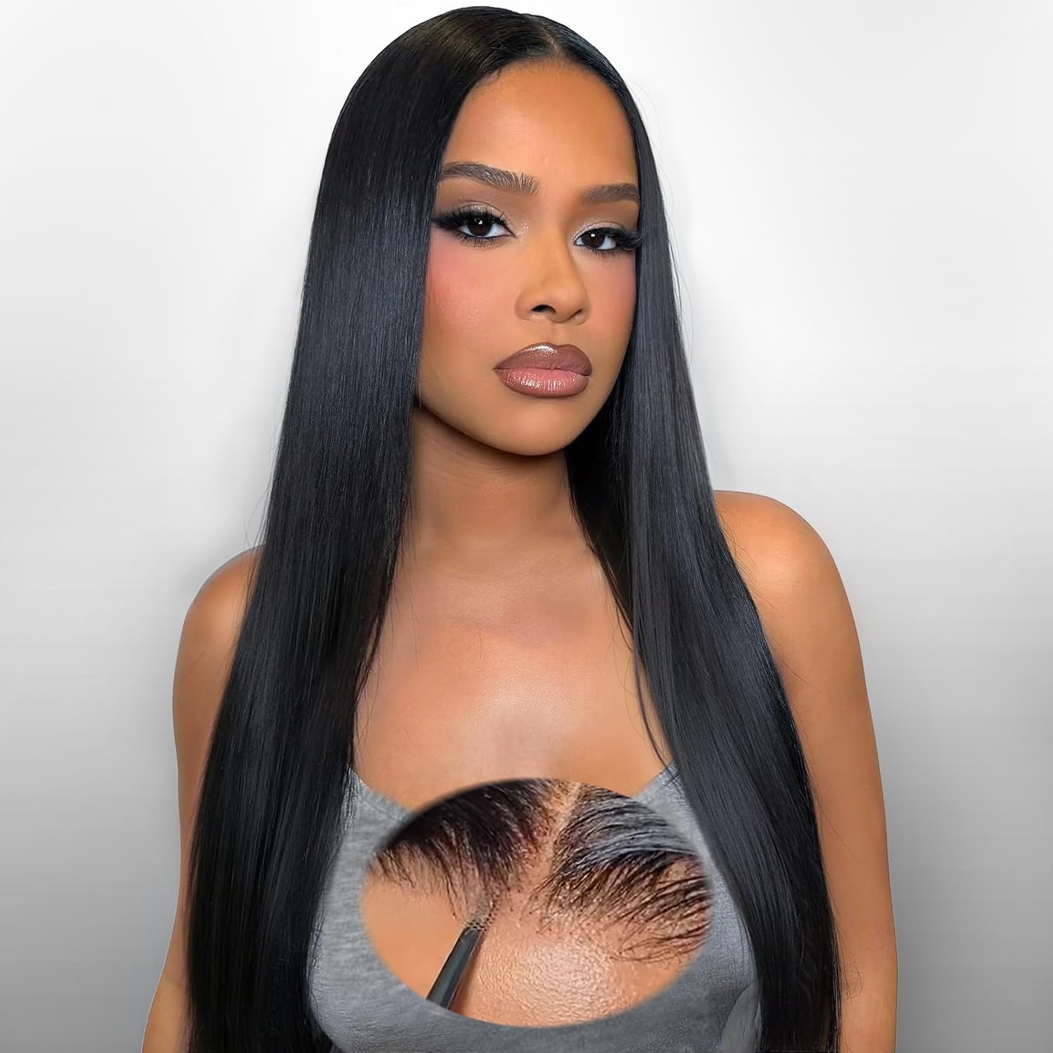 PISRY Wear and Go Glueless Wigs Human Hair Pre Plucked Pre Cut 180% Density 6…