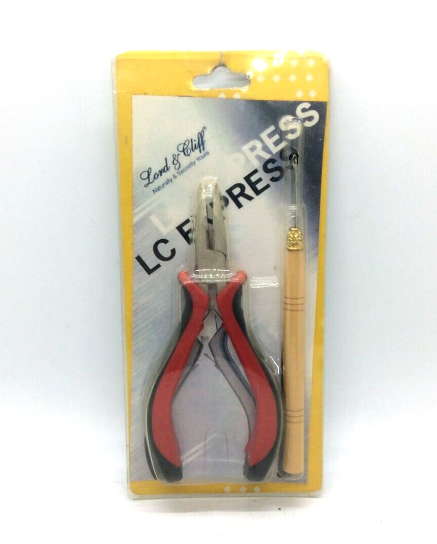 LC Express by Lord & Cliff stick hair extension system plier + hook R4