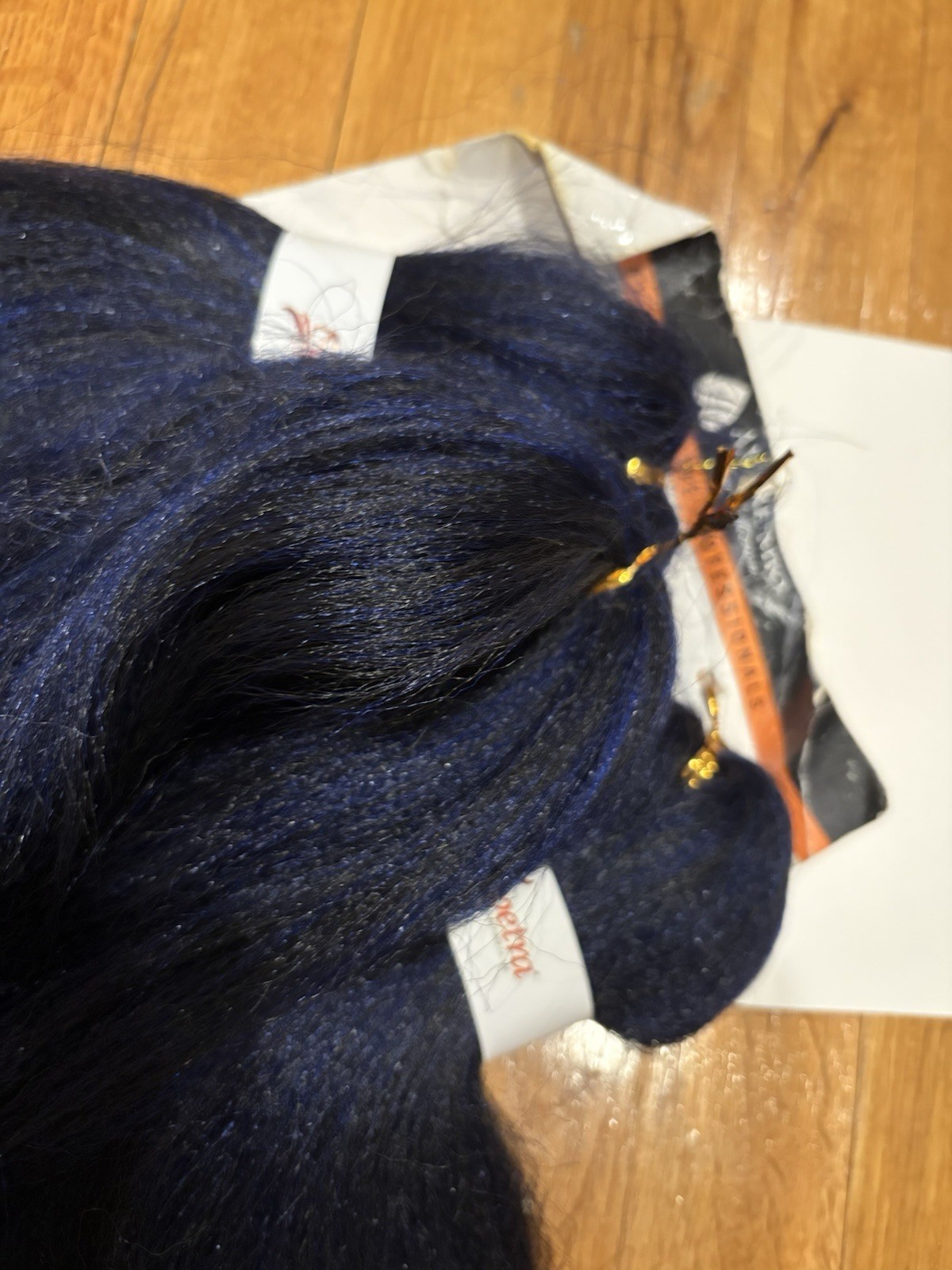 Spectra Braid 25″ Blue Black Synthetic Hair Extension Itch Free Antibacterial