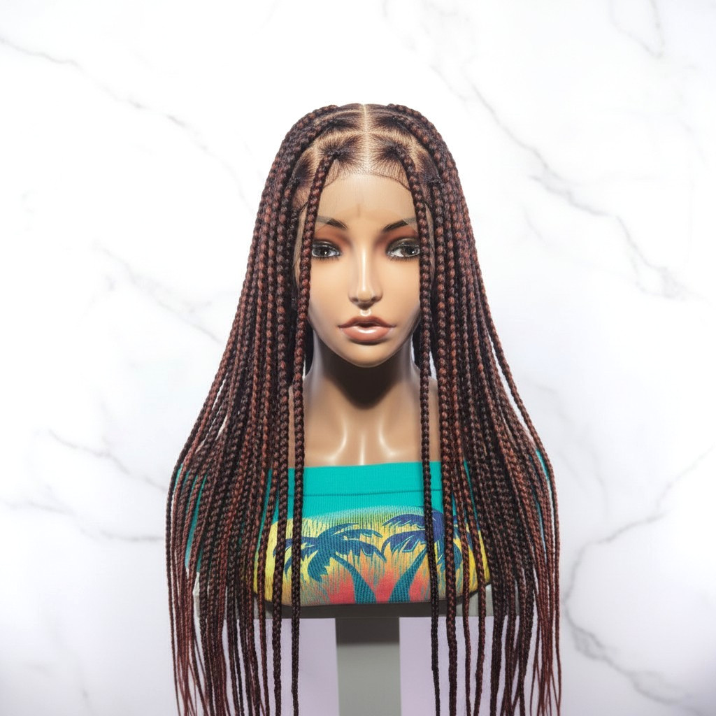 Braided Wig. Lage Knotless Braids. 360 Full Lace cap with Baby Hair. 40 inches
