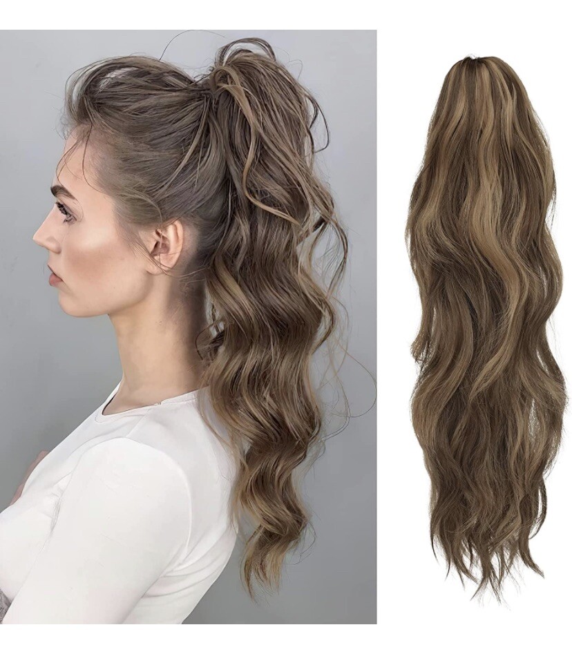 Claw Ponytail Extensions 20 inch Long Ponytail Hair Extension Wavy Claw